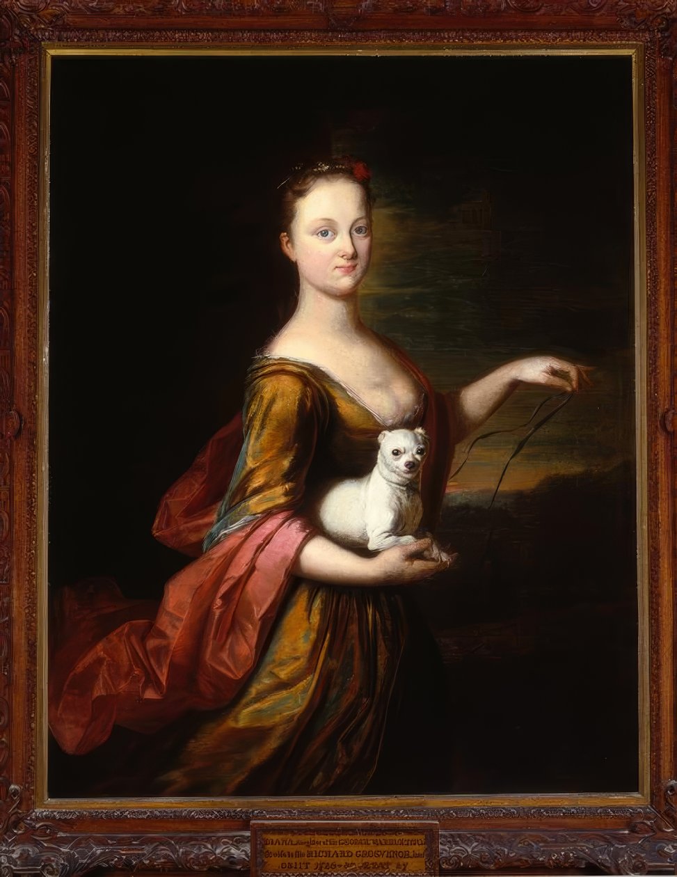 H. vd Mijn, Retrato Diana Warburton, Lady Grosvenor - Avg. de Herman van der Mijn