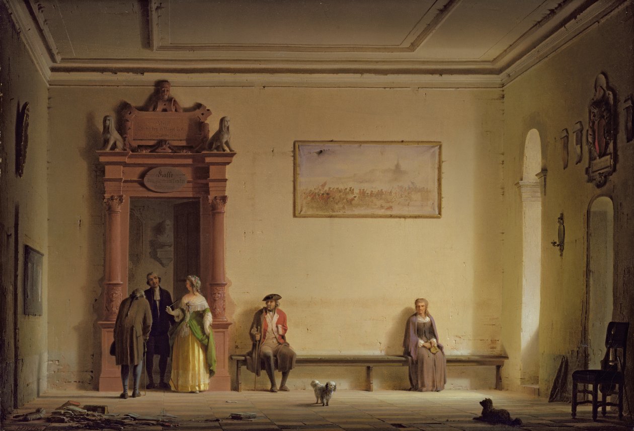 A sala de espera, 1857 de Hermann Dyck