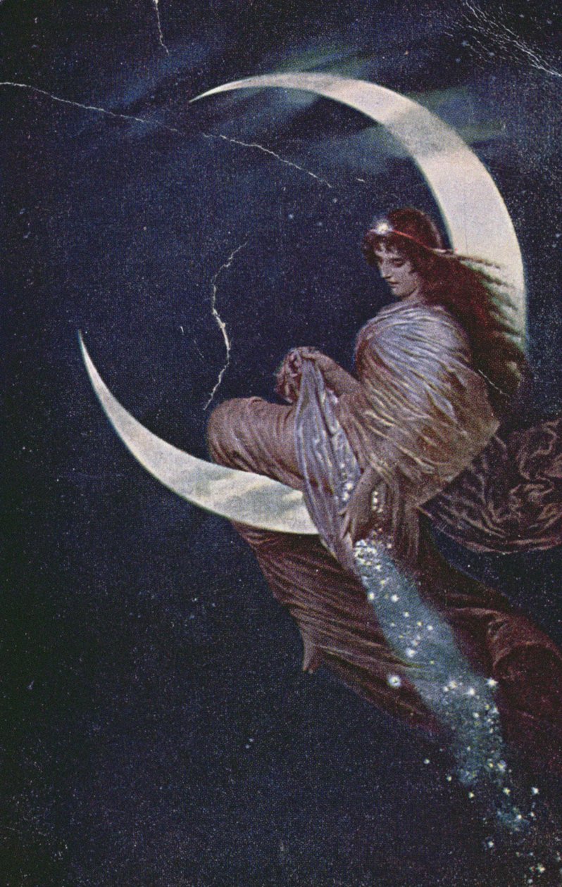 A fada da lua (gravura a cores) de Hermann Kaulbach