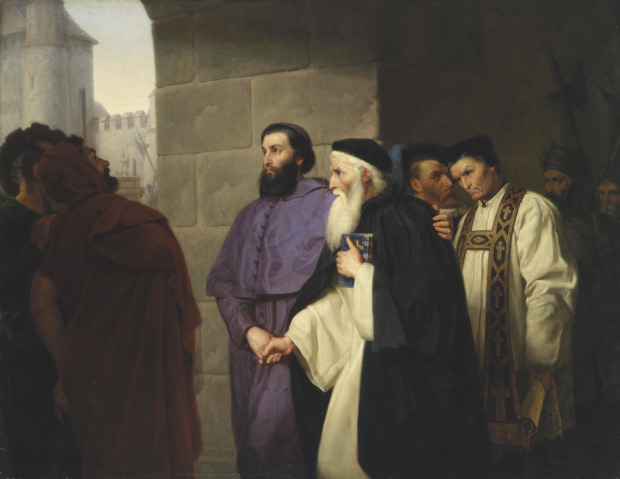 Hugh Latimer e Nicholas Ridley a caminho da fogueira de Hermann Schweder