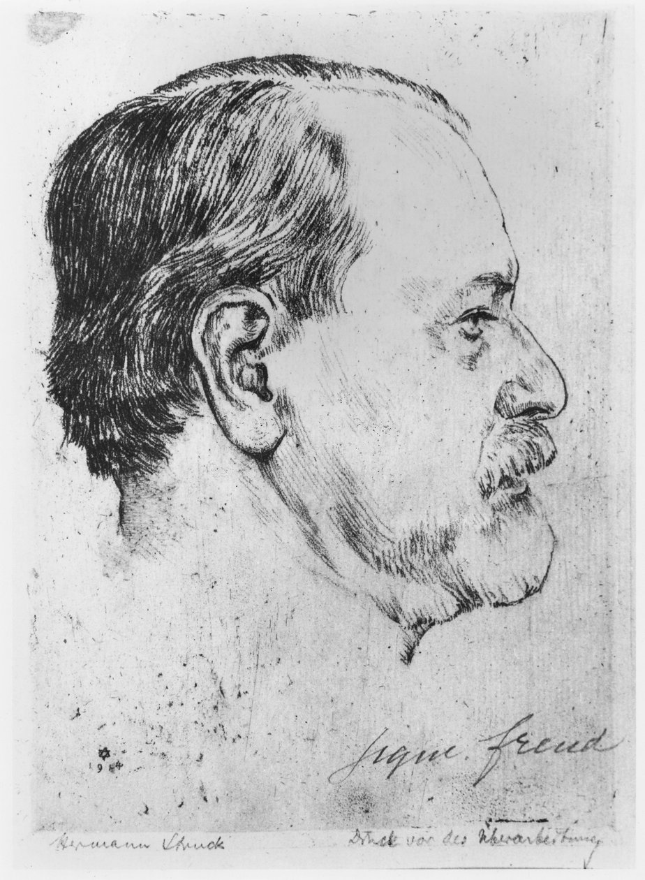Retrato de Sigmund Freud (1856-1939) 1914 de Hermann Struck