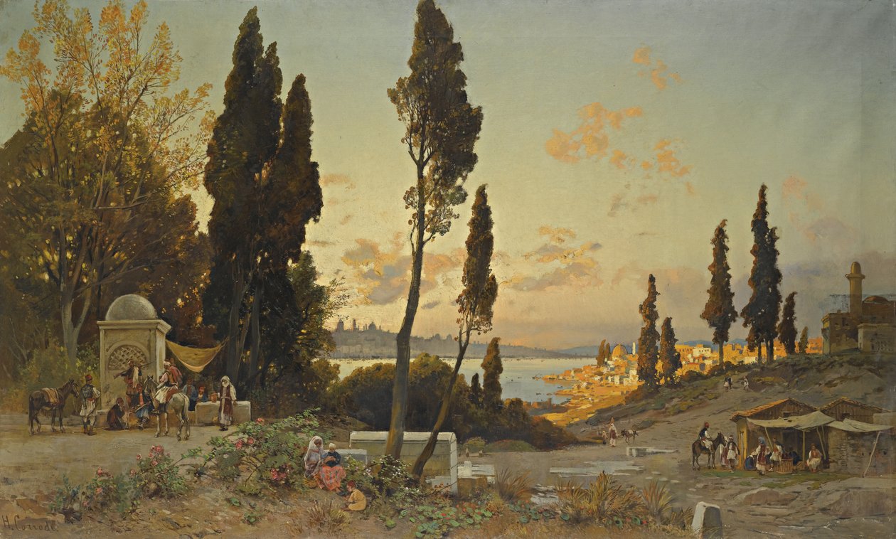 Vistas sobre o Bósforo, Constantinopla de Hermann David Salomon Corrodi