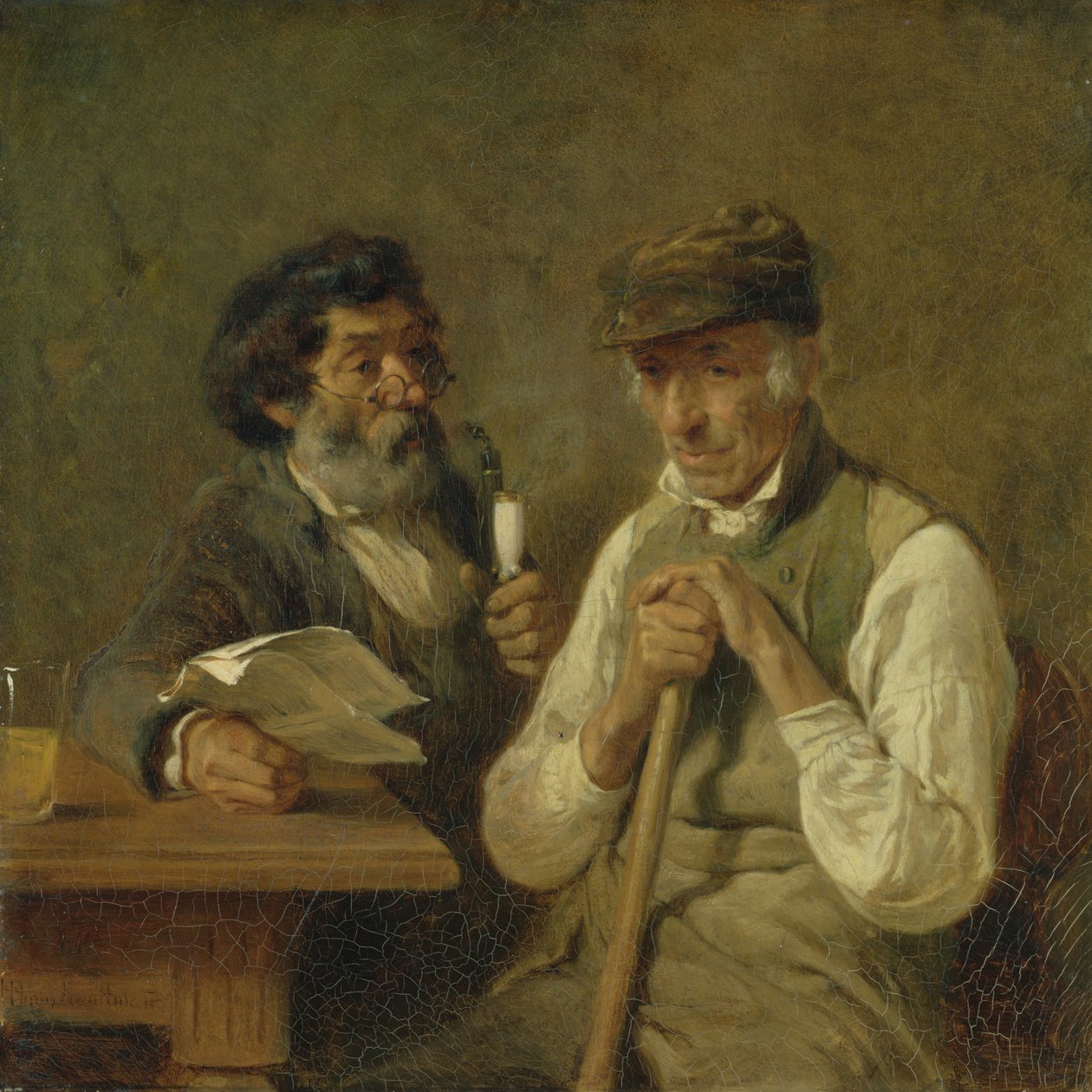 Trabalhadores falando política, 1841 de Hermann Kauffmann