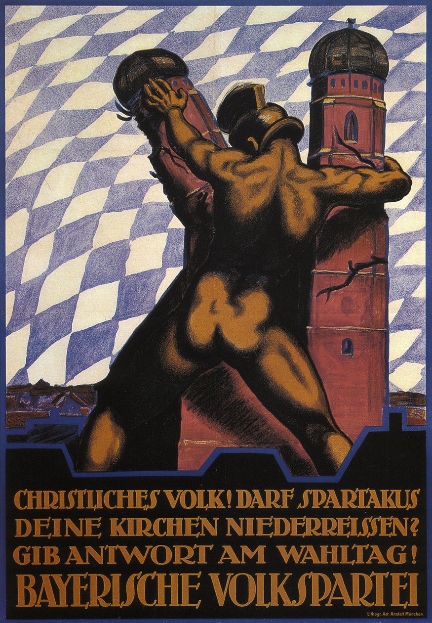 Cristãos! Deve Spartacus derrubar suas igrejas, 1919 de Hermann Keimel