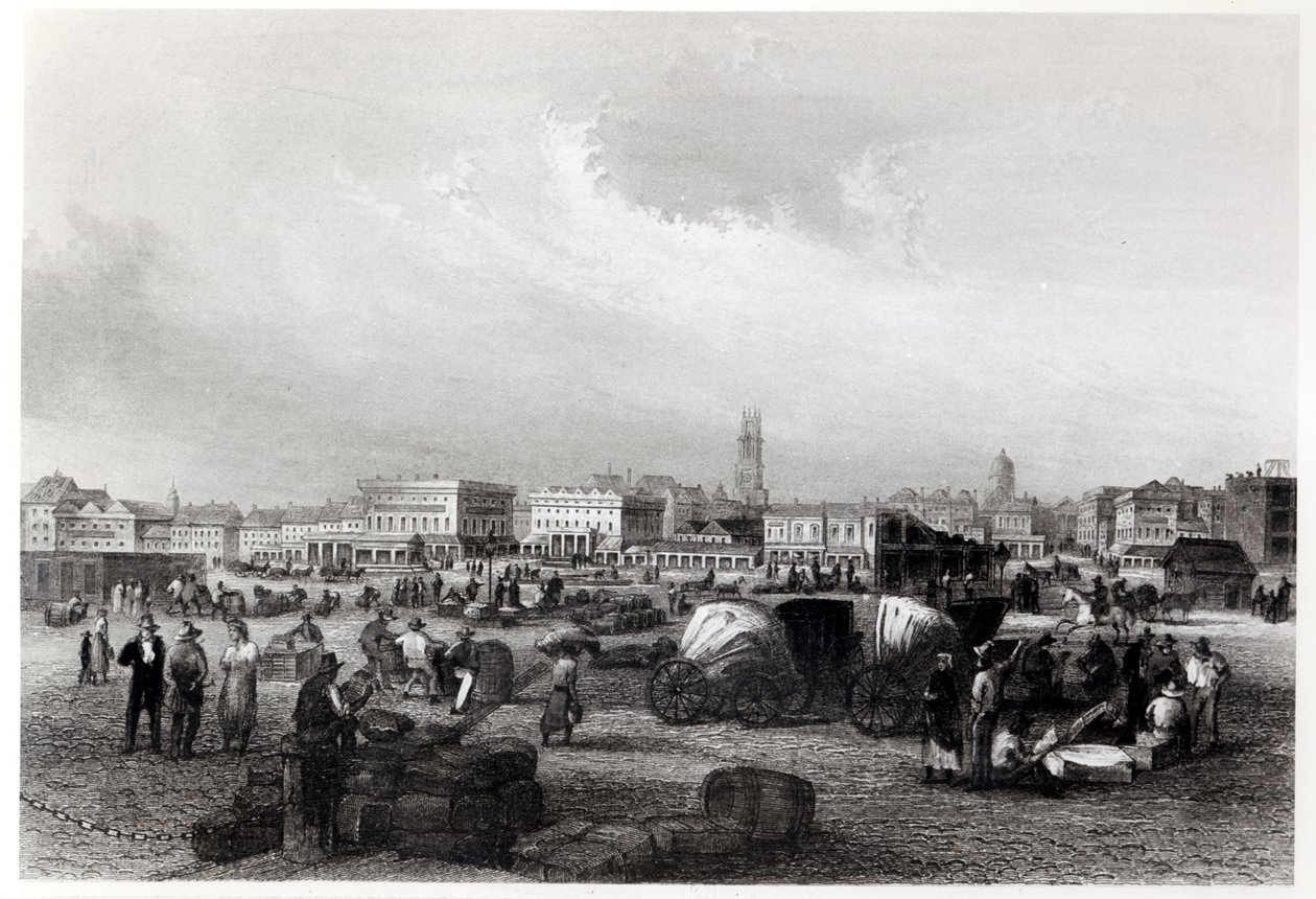Am Kai Levee em Nova Orleans, c.1840 (foto bW) de Hermann Meyer