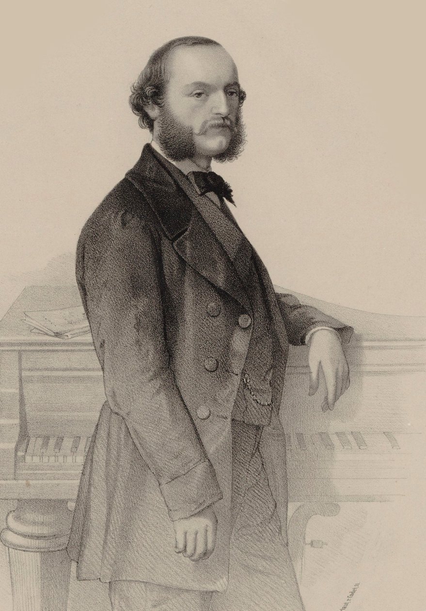Retrato do pianista e compositor Désiré Magnus 1828-1884. de Hermann Raunheim