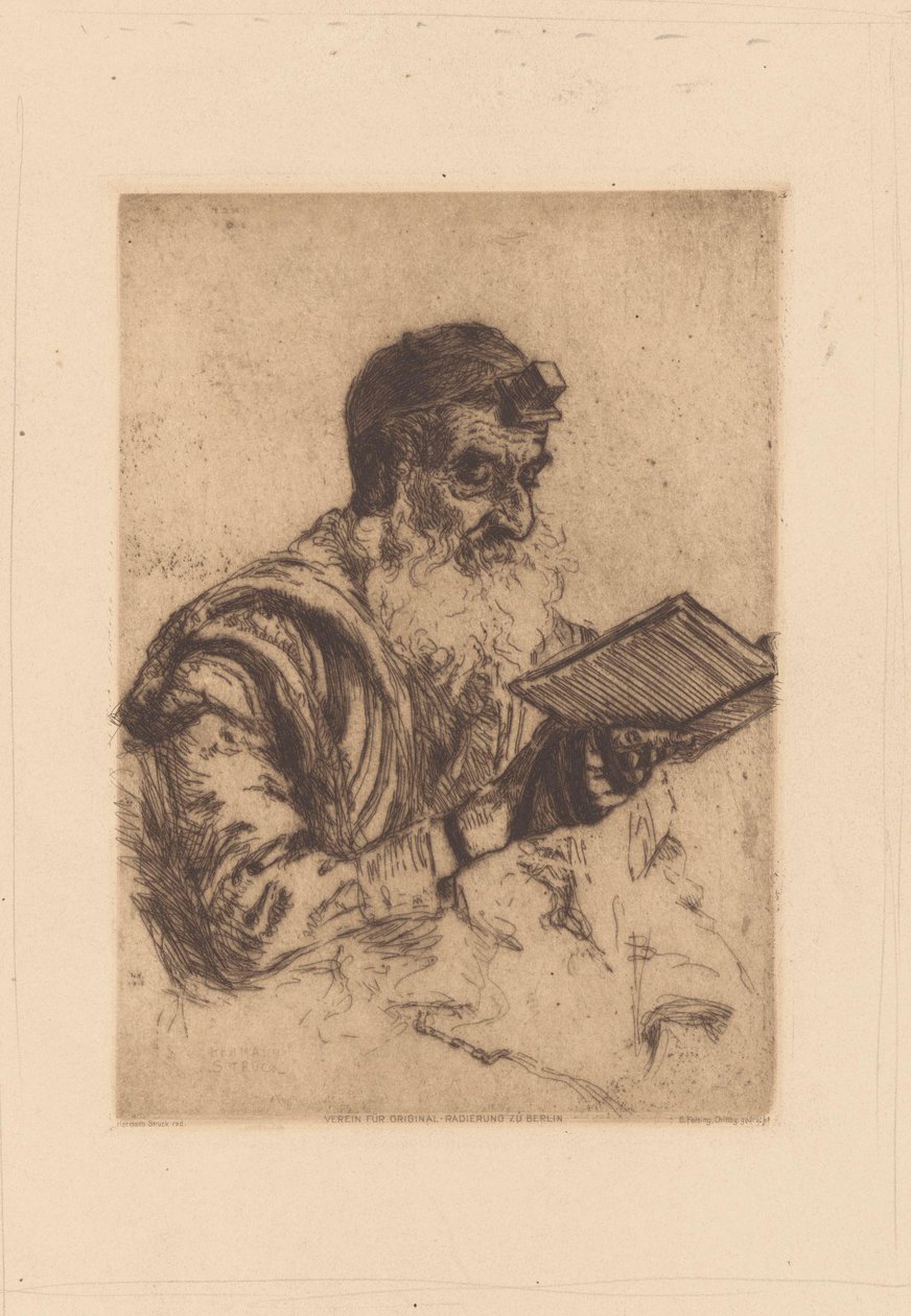 Judeu orante de Hermann Struck (signed by artist)