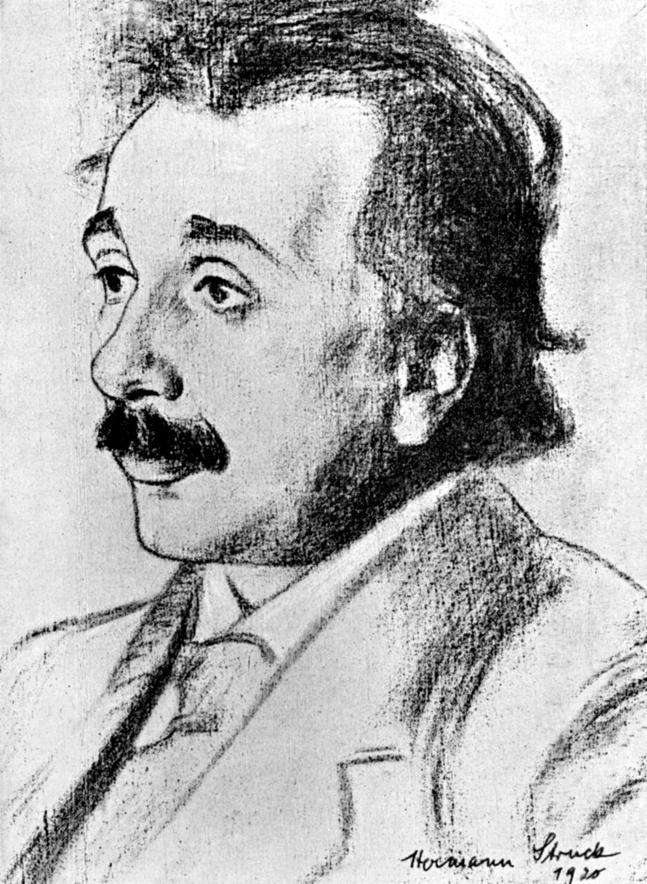 Albert Einstein 1879-1955, matemático alemão-suíço e físico teórico, 1920 de Hermann Struck