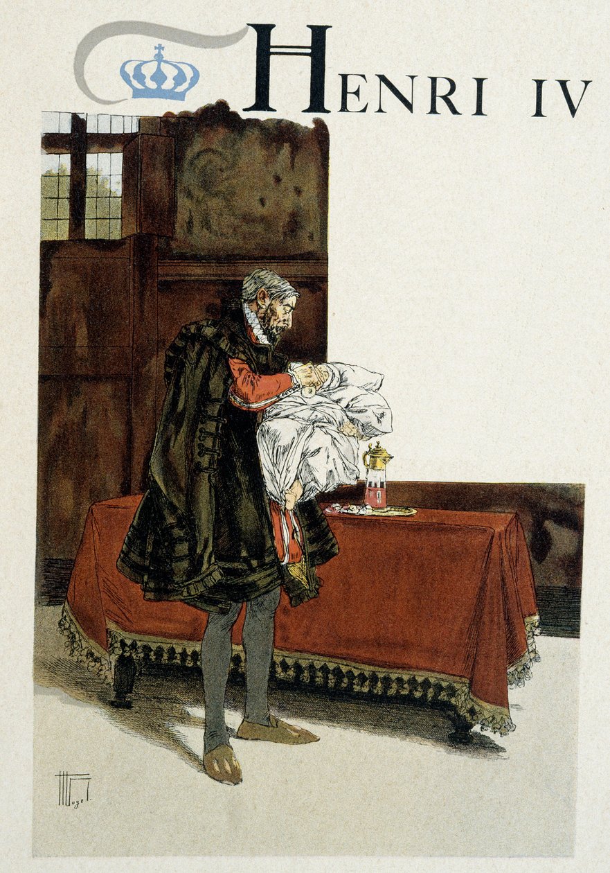 Nascimento de Henrique IV (1553-1610), seu avô (Henri d