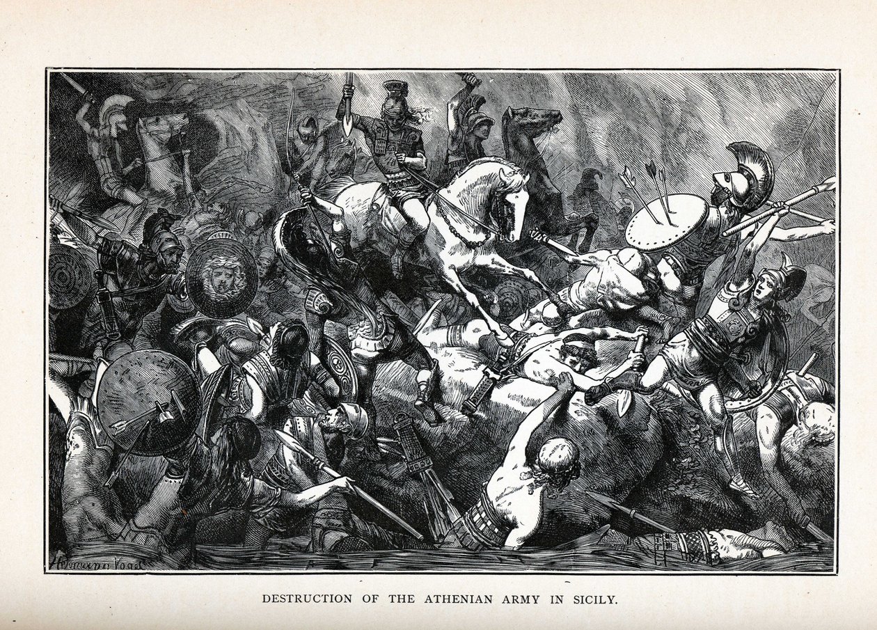 Destruição do exército ateniense na Sicília, 1882 de Hermann Vogel