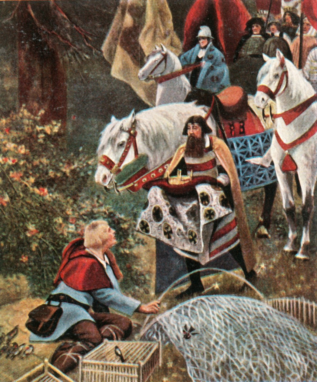 Henry the Fowler sendo oferecido a coroa ao prender pássaros, 1900, 1936. de Hermann Vogel