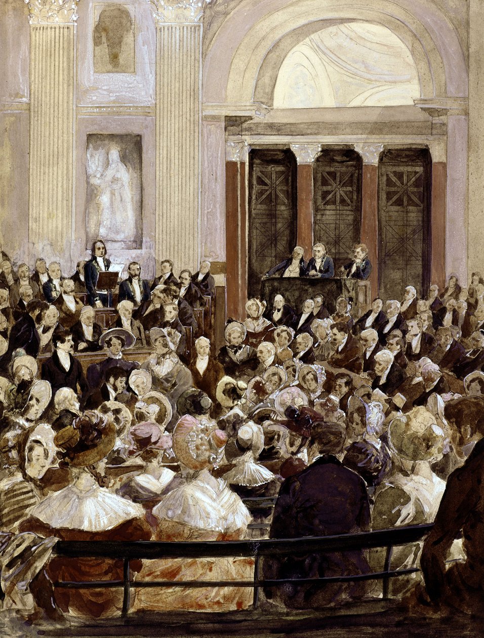 Recepção de Victor Hugo na Académie Française, Paris, 3 de junho de 1841 (wc no papel) de Hermann Vogel