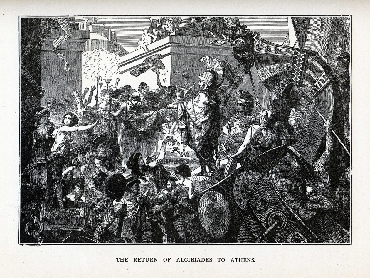O retorno de Alcibíades a Atenas, 1882 de Hermann Vogel