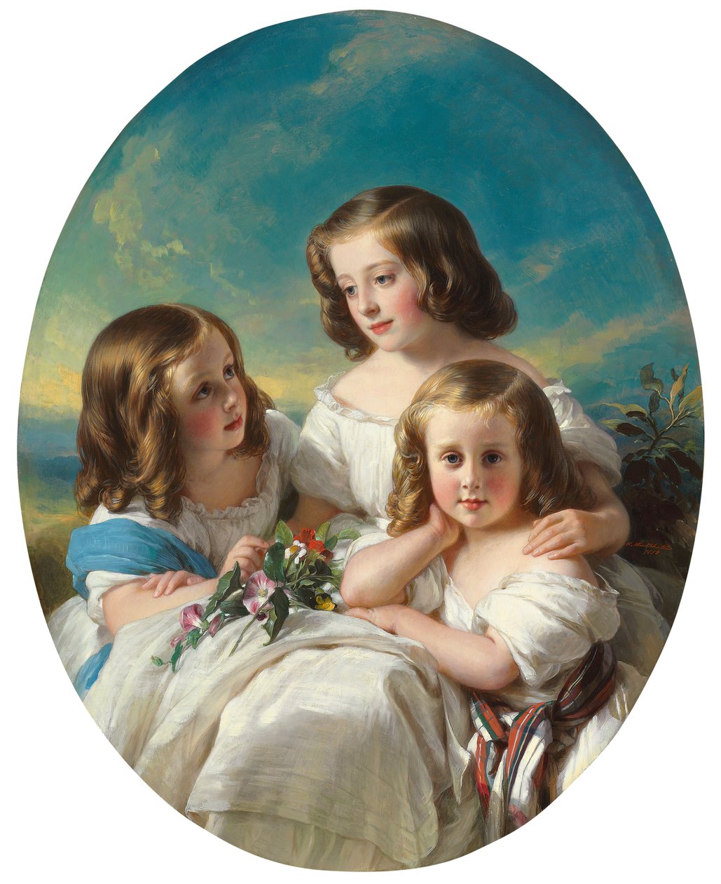 Três jovens da família Chateaubourg, 1850 de Hermann Winterhalter