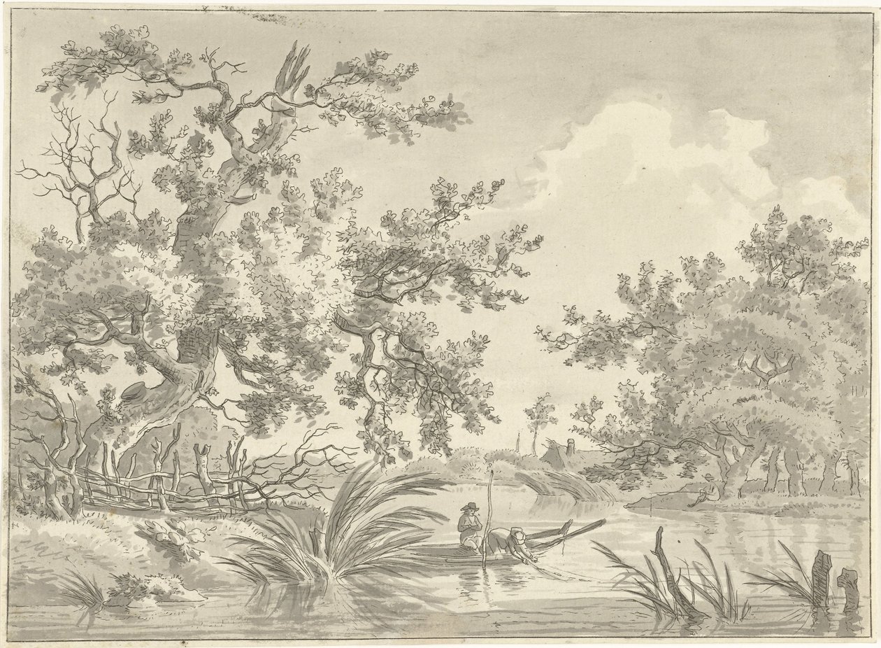 Paisagem com dois pescadores de Hermanus Fock