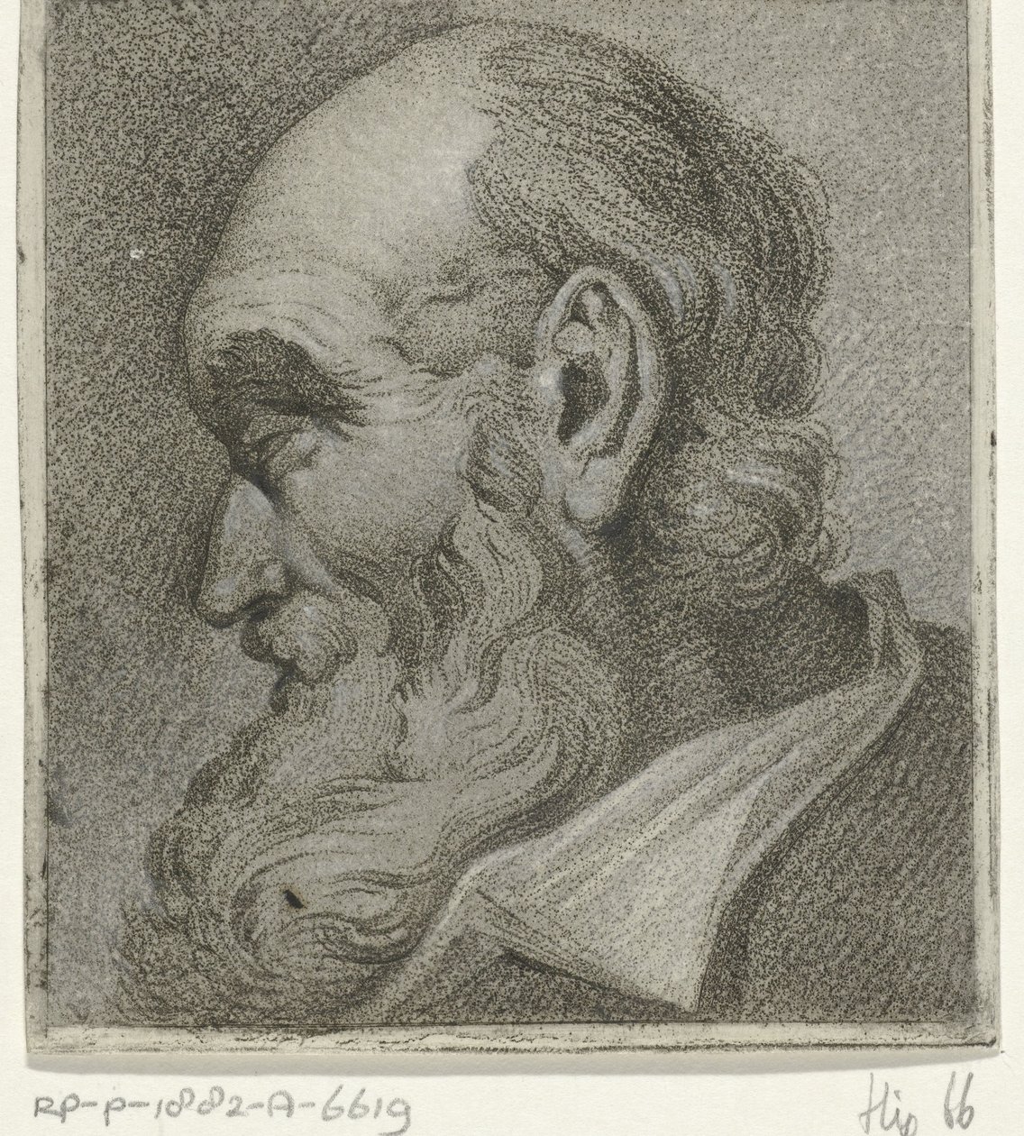 Retrato de uma barba cinzenta, en profil de Hermanus Fock