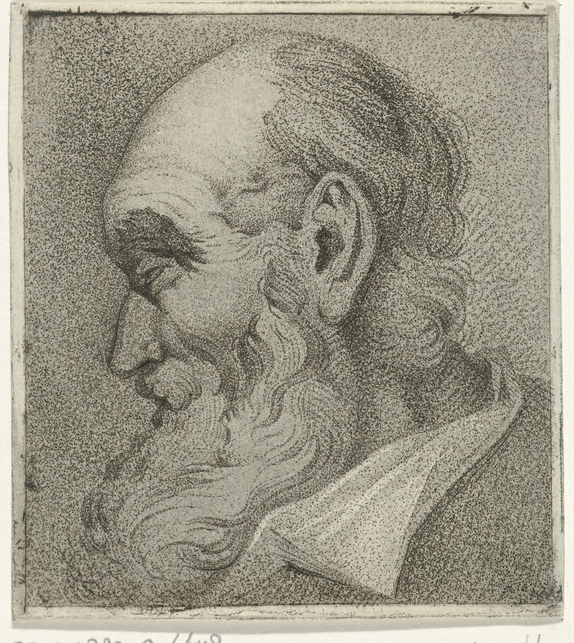 Retrato de uma barba cinzenta, en profil de Hermanus Fock