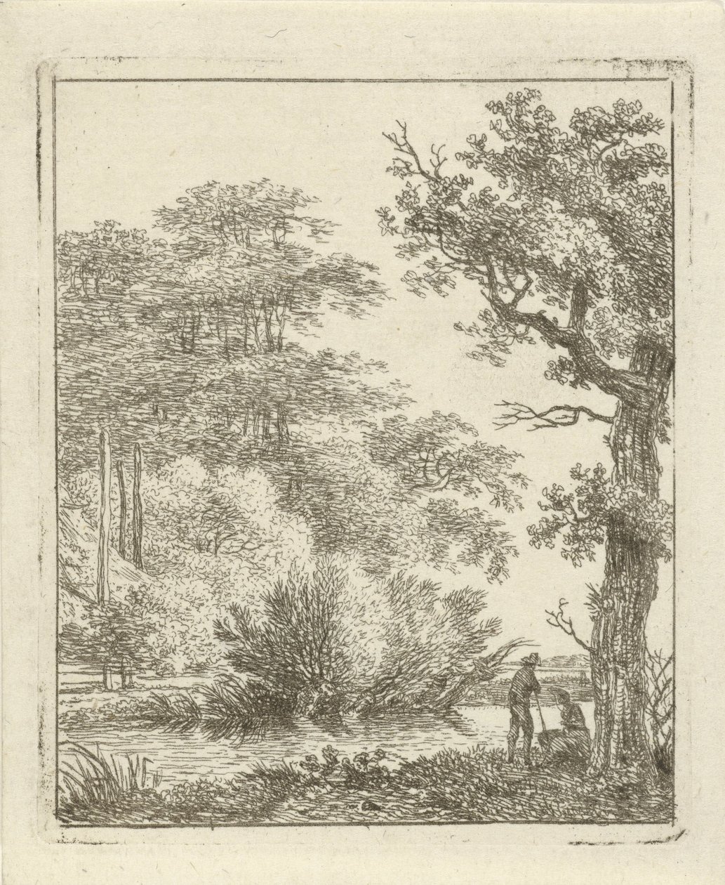 Duas pessoas por um córrego de Hermanus Fock