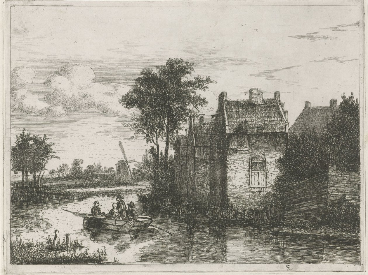 Barco com quatro passageiros de Hermanus Jan Hendrik van Rijkelijkhuysen