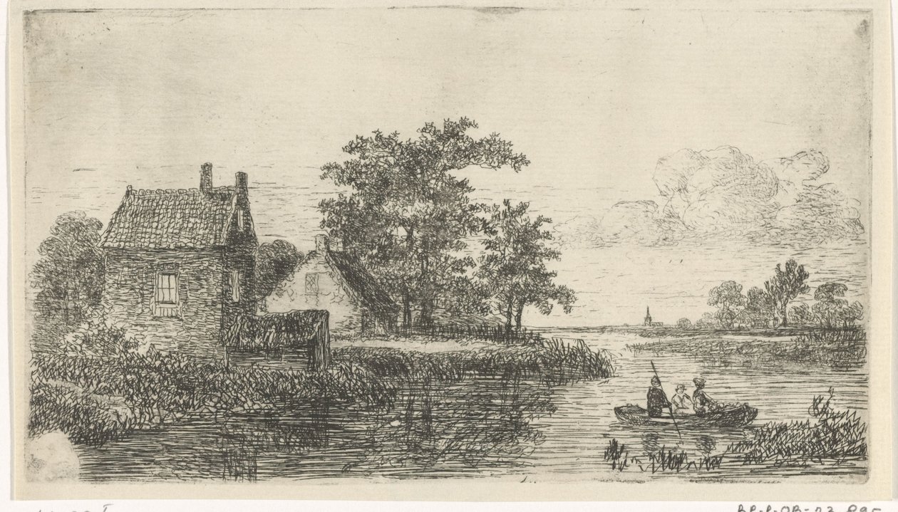 Três homens num barco de Hermanus Jan Hendrik van Rijkelijkhuysen