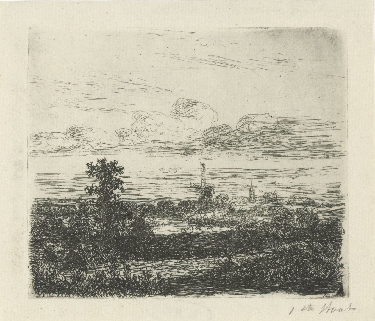 Paisagem com um moinho de Hermanus Jan Hendrik van Rijkelijkhuysen