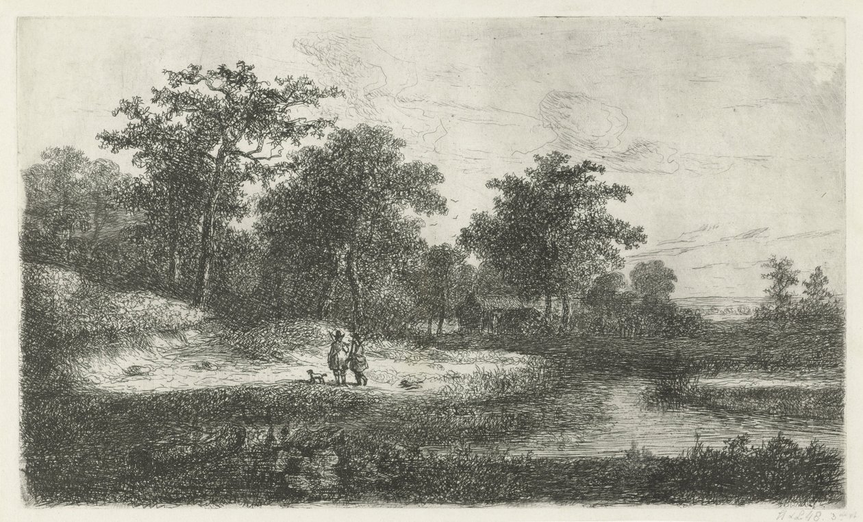 Dois caçadores em um ven de Hermanus Jan Hendrik van Rijkelijkhuysen