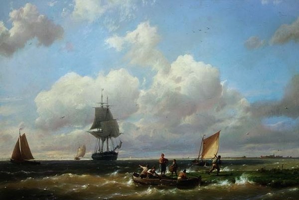 Off Helvoetsluys, Isle of Voorne de Hermanus Koekkoek