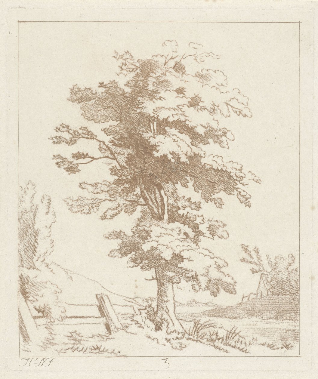 Árvore numa paisagem de Hermanus Numan