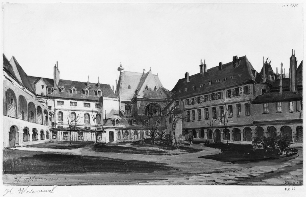 Vista do Maternite Port-Royal, o claustro, 1905 de Herminie Waterneau