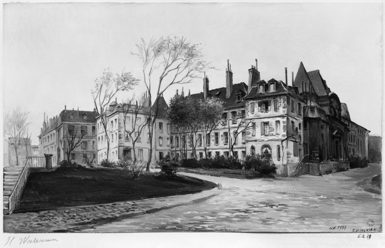 Vista do Maternite Port-Royal, os jardins, 1905 de Herminie Waterneau