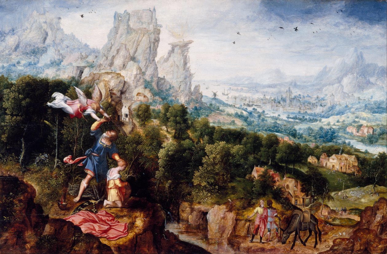 Paisagem com a oferta de Isaac de Herri met de Bles
