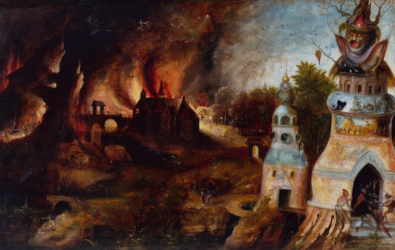 A tentação de Santo António de Herri met de (c.1510 p.1550) Bles