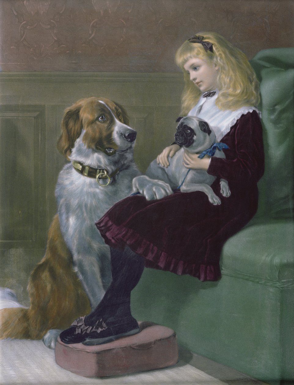 Suas únicas Playmates, gravadas por George H. Every, pub de Arthur Lucas, 1872 (mezzotint) de Heywood Hardy