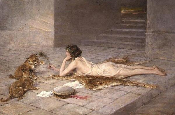Provocando os Leõezinhos Leãozinhos de Heywood Hardy