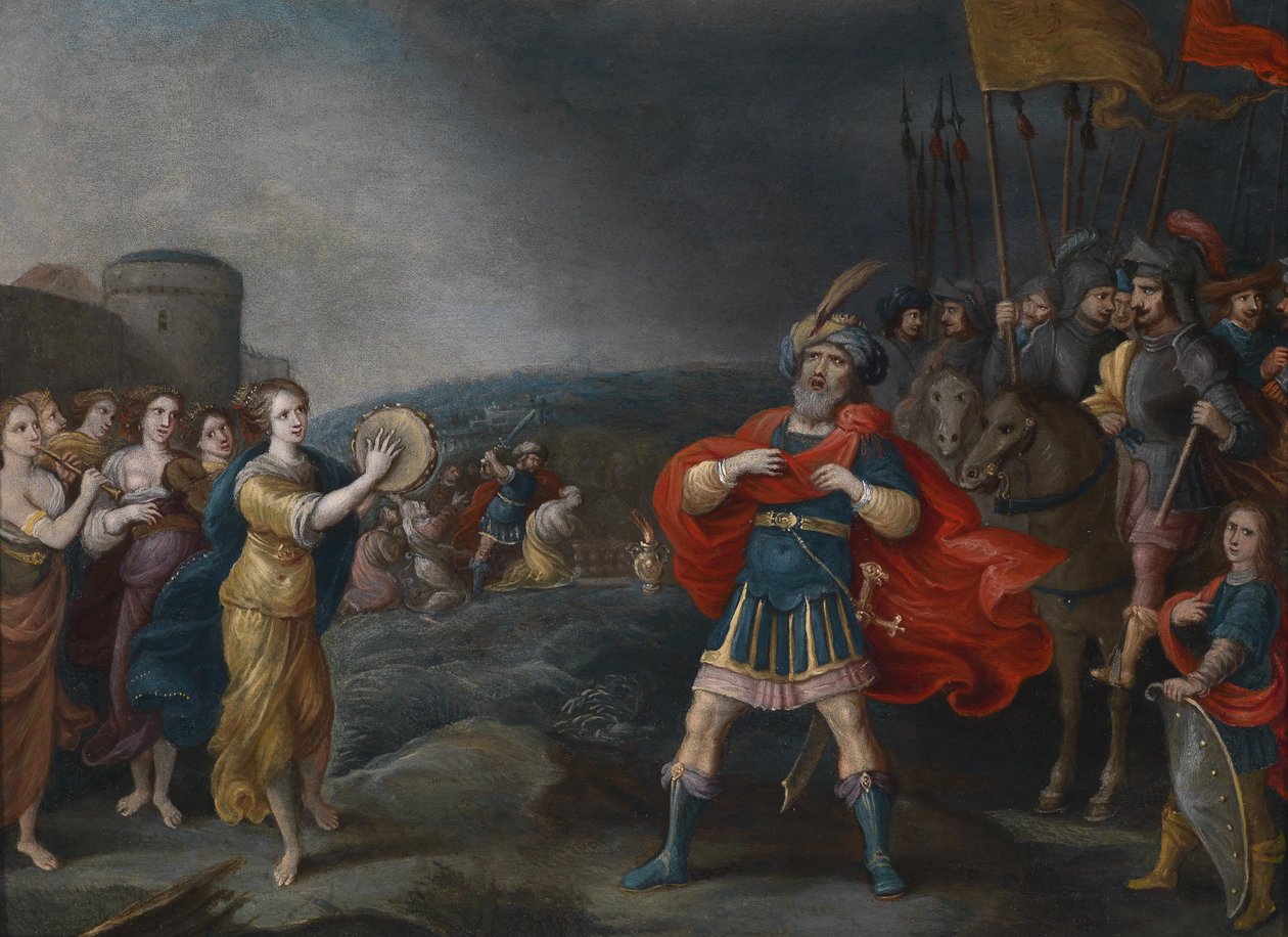 O vitorioso general Jephta encontra sua filha de Hieronymous Francken III