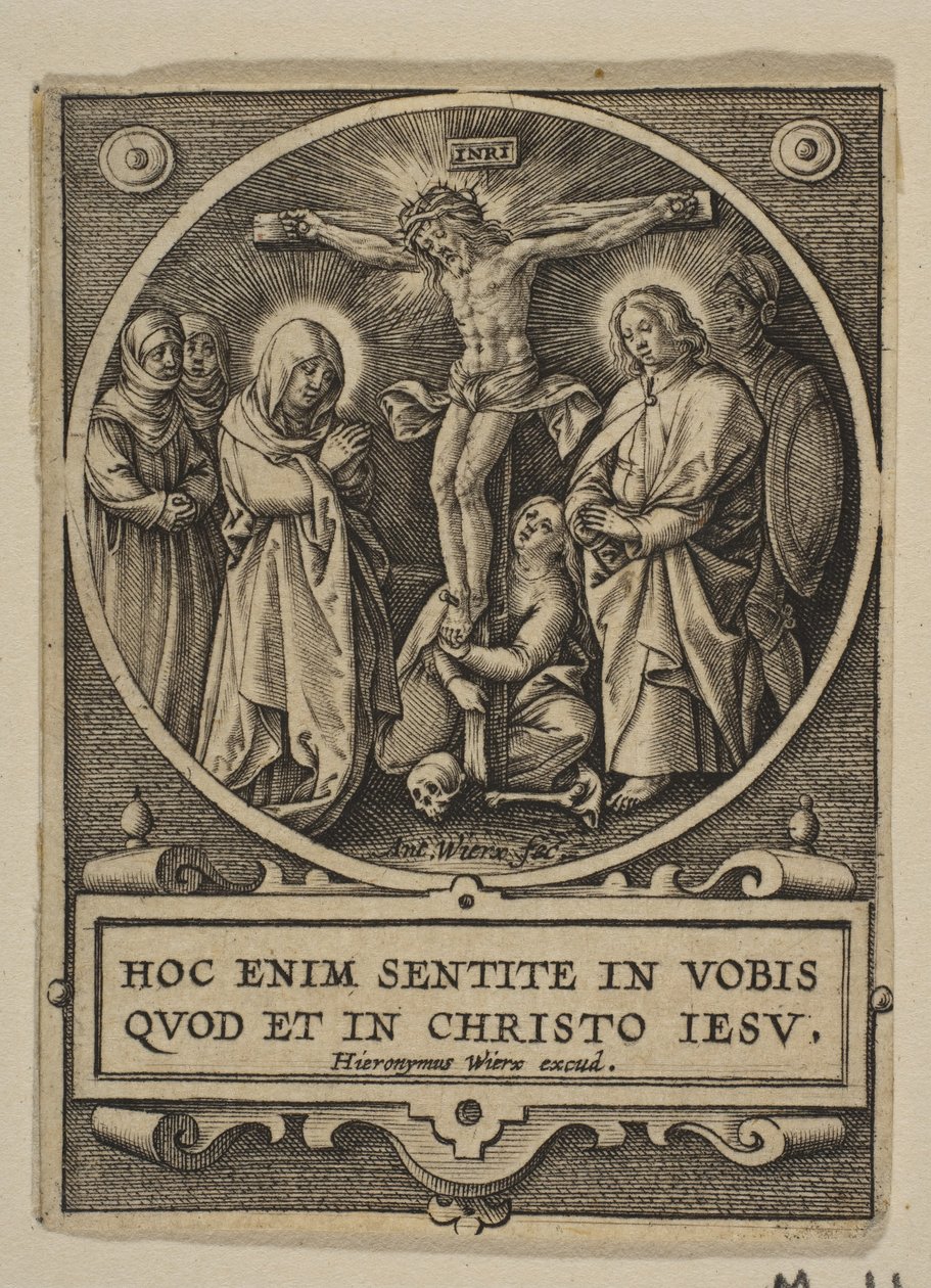 A Rodada da Crucificação cópia reversa.n.d. de Hieronymous Wierix
