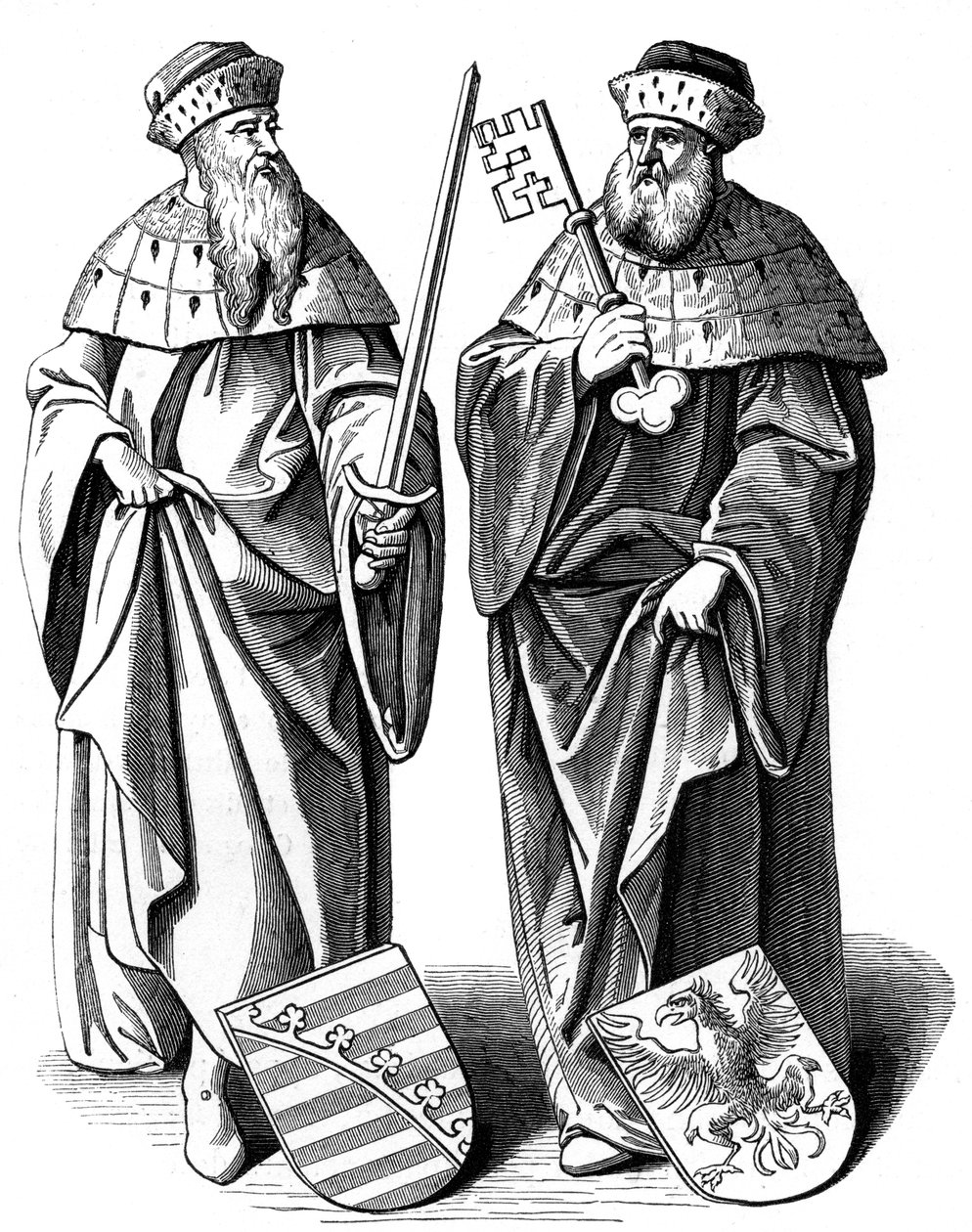 O Duque da Saxônia e o Marquês de Brandemburgo, século XVI, 1849 de Hieronymous Wierix