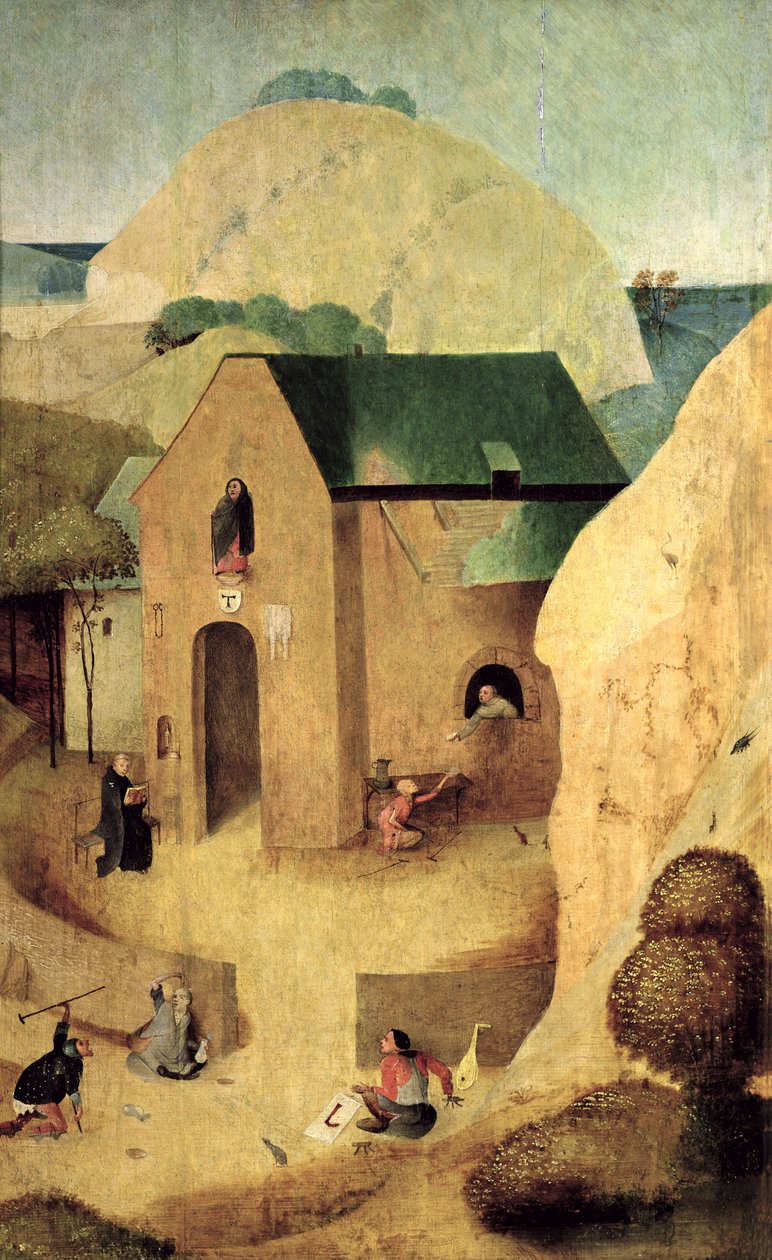 Um convento de Antonian (reverso de 28165) de Hieronymus Bosch