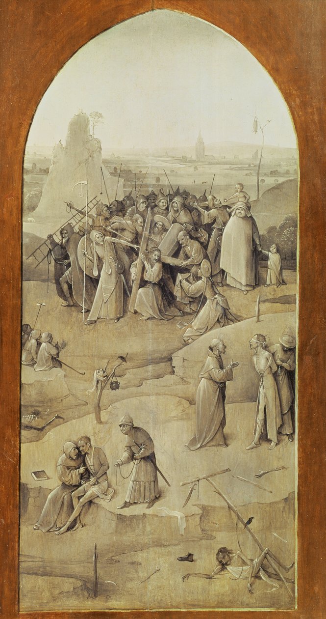 Cristo no Caminho do Calvário, a partir do tríptico Tentação de Santo Antônio (fora do painel da direita) (ver também 821, 35965, 44162, 59834 e 67838). de Hieronymus Bosch