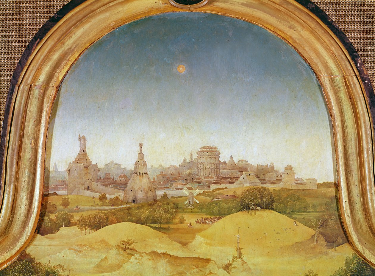 Detalhe do painel central da Adoração dos Magos, 1510 de Hieronymus Bosch