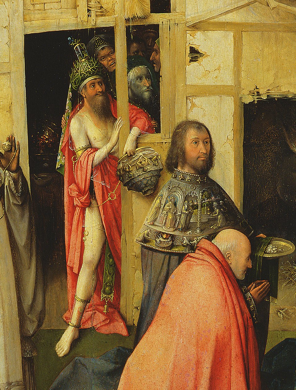 A Adoração dos Magos, detalhe do Anticristo, 1510 óleo no detalhe do painel de 3427 de Hieronymus Bosch