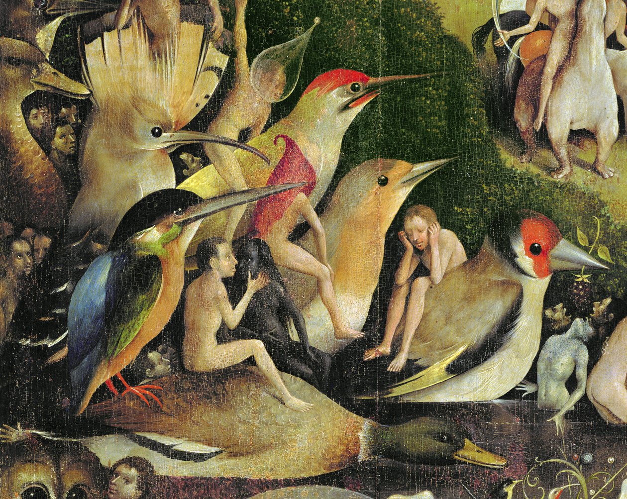 O Jardim das Delícias Terrenas, c.1500 (detalhe de 3425) de Hieronymus Bosch