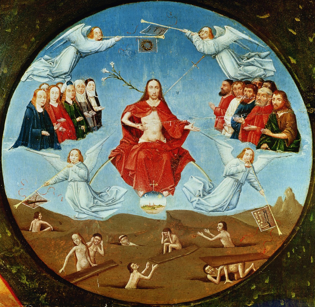 O Julgamento, detalhe da Tabela dos Sete Pecados Mortais e as Quatro Últimas Coisas, c.1480 de Hieronymus Bosch