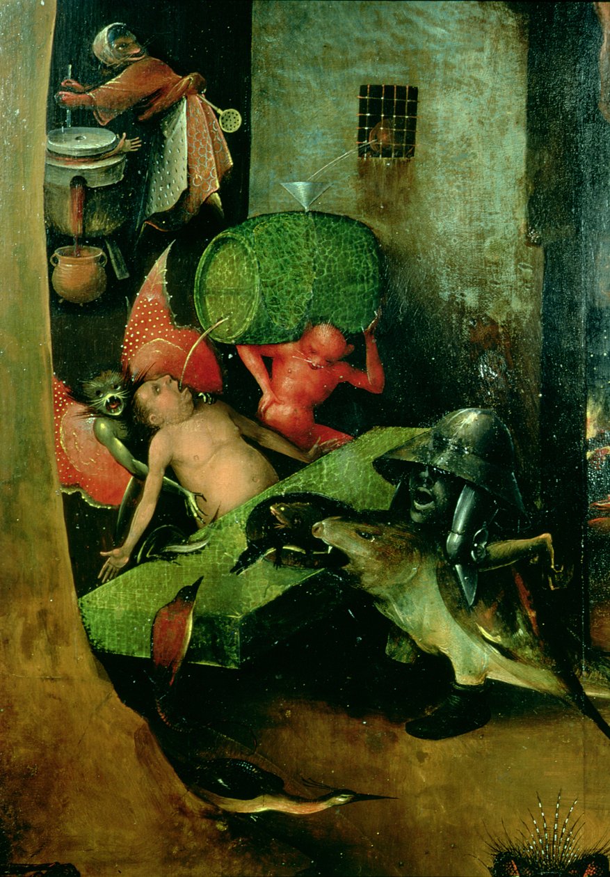 O Último Julgamento (Retábulo): Detalhe do Barril de Hieronymus Bosch