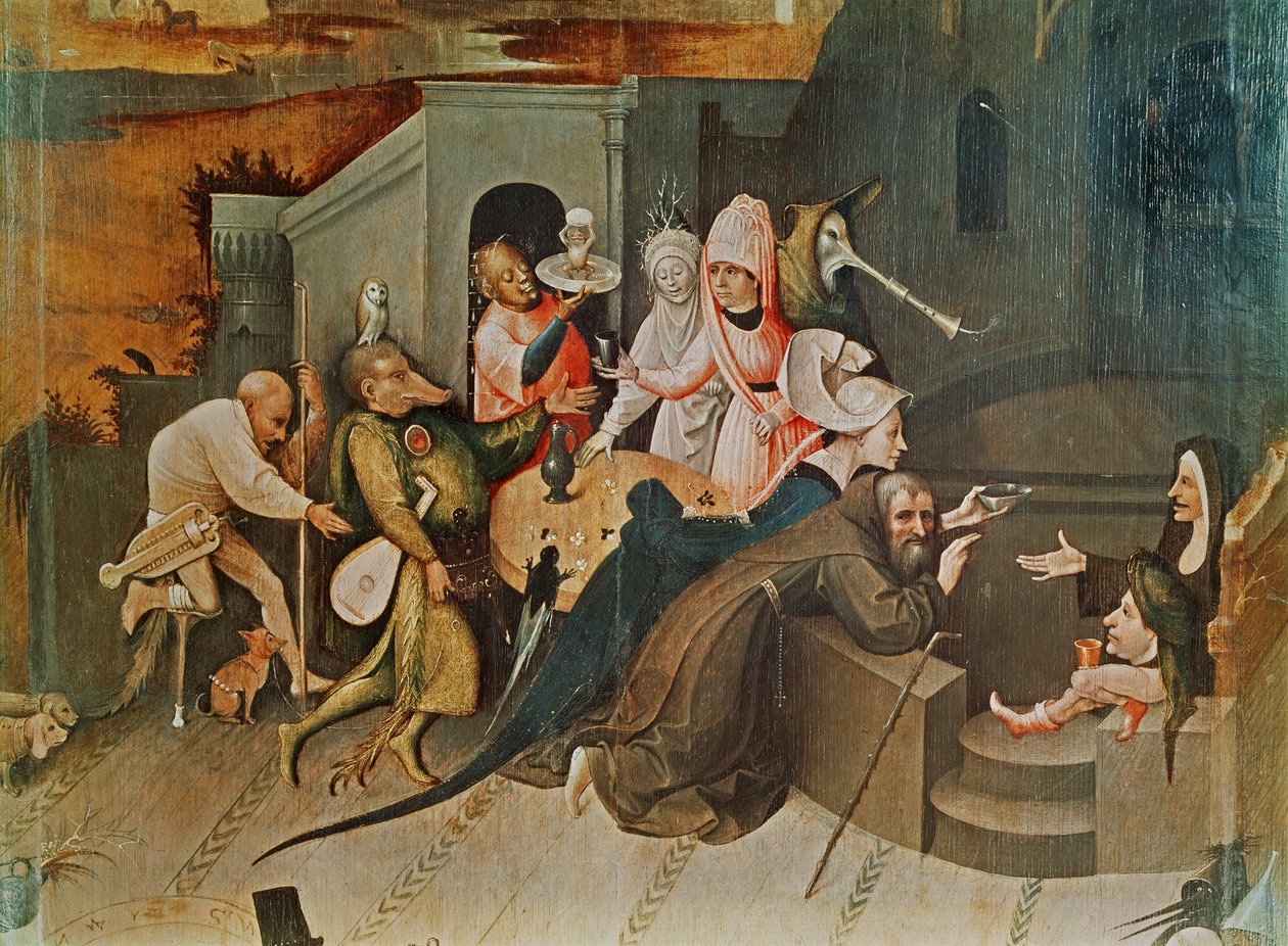 Tríptico da Tentação de Santo Antônio, detalhe do painel central de Hieronymus Bosch
