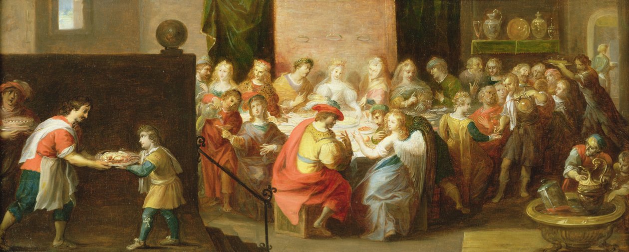A festa do casamento em Caná de Hieronymus II Francken
