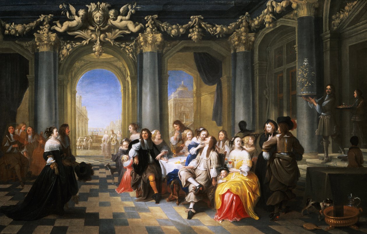 Uma festa em um interior de Hieronymus Janssens