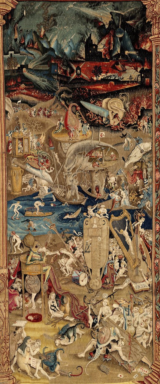 The Garden of Earthly Delights. ca. 1560 (tapeçaria) de Hieronymus (after) Bosch