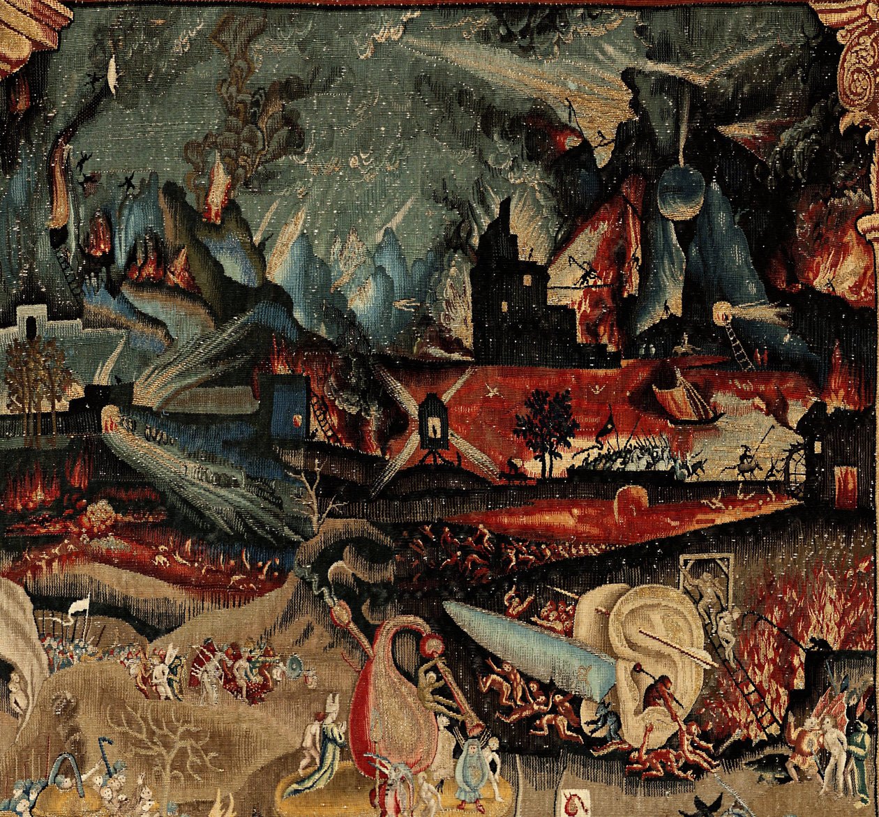 The Garden of Earthly Delights. ca. 1560 (tapeçaria) de Hieronymus (after) Bosch