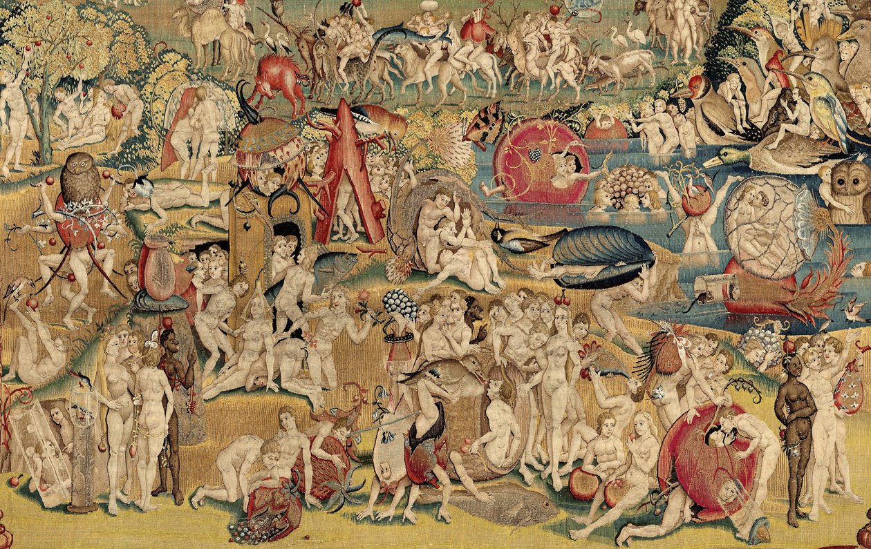 The Garden of Earthly Delights. ca. 1560 (tapeçaria) de Hieronymus (after) Bosch